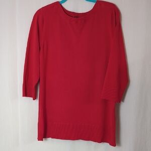 Cable and Gauge Tunic Sweater Red XL